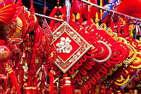 Nœud chinois sur un marché