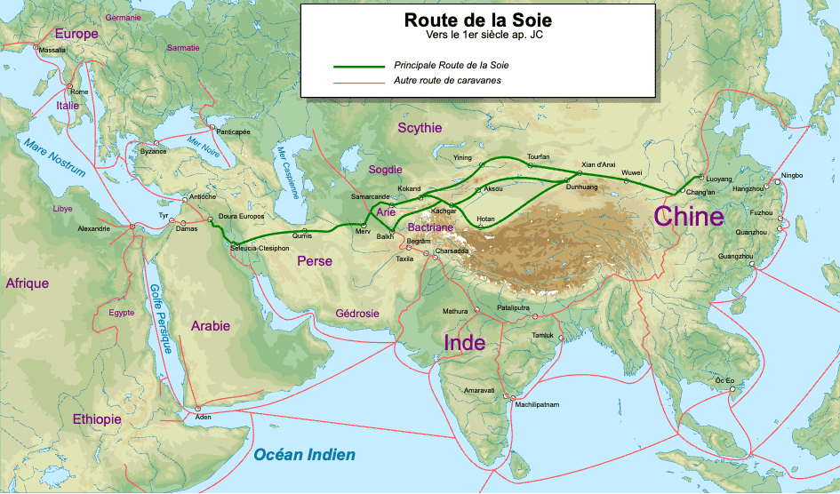 Route de la soie au premier siècle