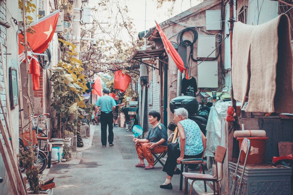 Capturing daily life in a traditional hutong alley in Beijing, China.